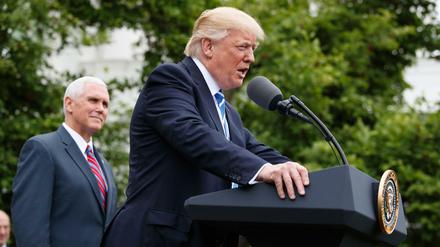 US-Präsident Donald Trump am 1. Mai bei einem Treffen mit der «Independent Community Bankers Association (ICBA)». 