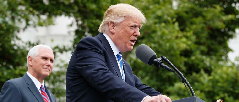 US-Präsident Donald Trump am 1. Mai bei einem Treffen mit der «Independent Community Bankers Association (ICBA)». 