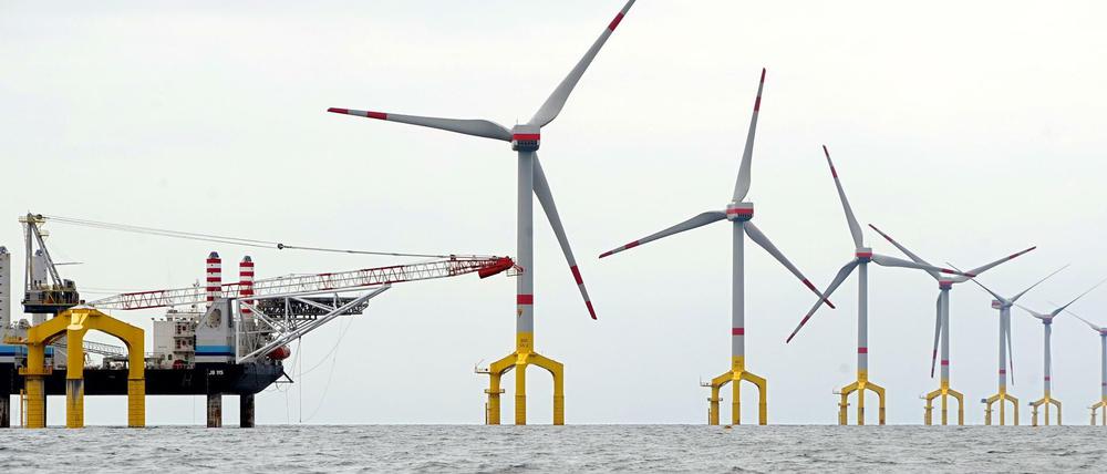Der Windpark Bard Offshore 1 in der Nordsee 2011. Heute wird auf See billiger produziert.