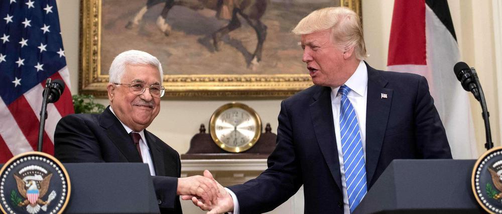 US Präsident Donald Trump und Palästinenserpräsident Mahmud Abbas am Mittwoch in Washington.