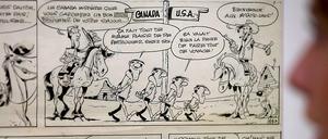 Klassiker. Unter den rund 300 Comic-Originalen ist auch diese Lucky-Luke-Seite.