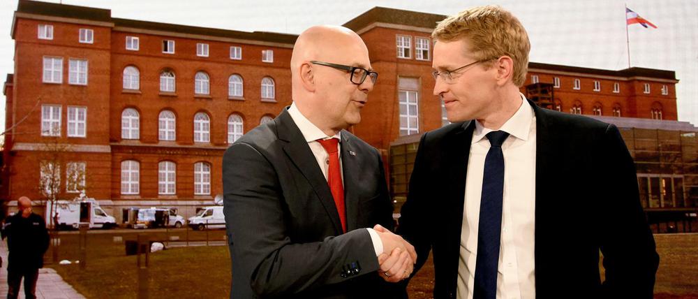 Ministerpräsident Torsten Albig und Herausforderer Daniel Günther.
