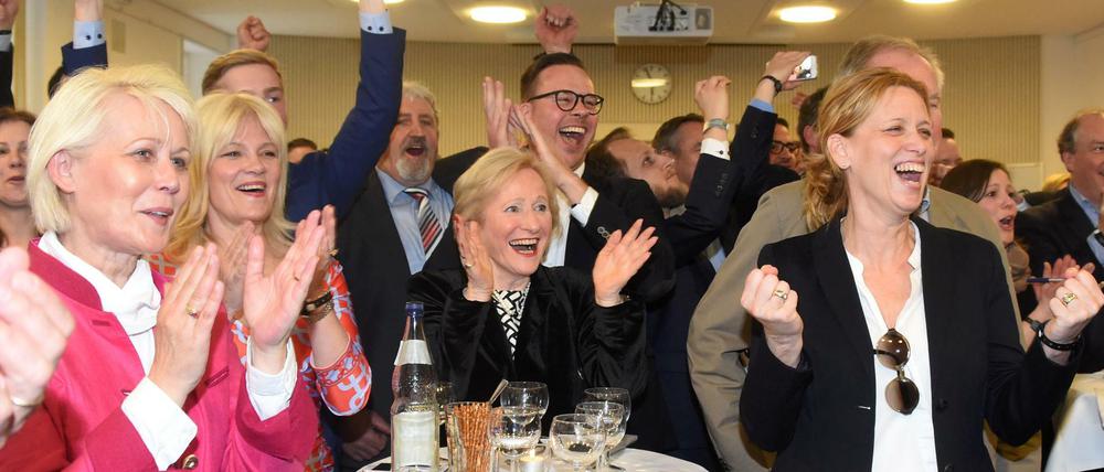 Wahlparty in Kiel: Die CDU wird stärkste Kraft im Landtag von Schleswig-Holstein.