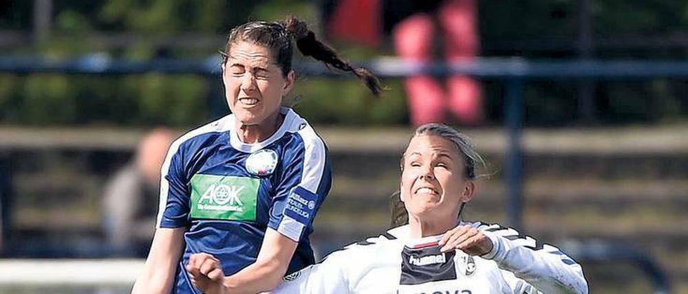 Auf dem Weg nach oben. Für Inka Wesely (l.) und Turbine läuft es nach einer schwachen letzten Saison unter dem neuen Trainer deutlich besser.