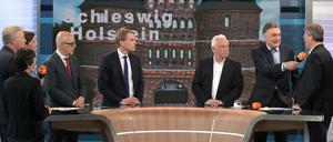 Alle da: Die Spitzenkandidaten für die Landtagswahl im Wahlstudio 