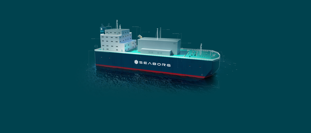 Frachtkähne sollen die Mini-Reaktoren des dänischen Nuklear-Start-ups Seaborg Technologies tragen. Die Anlagen sollen zunächst in Südostasien Strom liefern. 