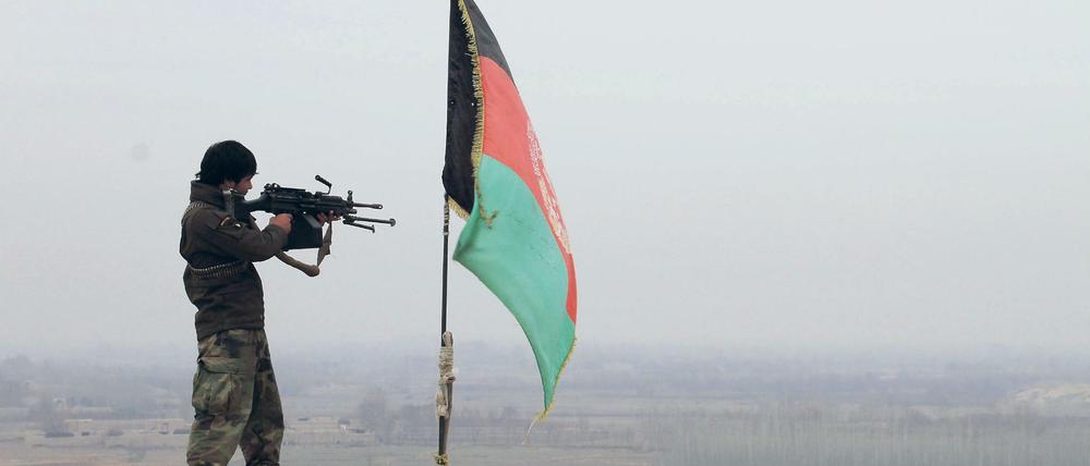 Das Bild aus dem Jahr 2016 zeigt afghanische Sicherheitskräfte im Kampf den Chardara-Distrikt in der Provinz Kundus.