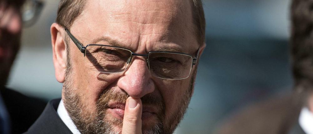 SPD-Kanzlerkandidat Martin Schulz auf Wahlkampfreise in Düsseldorf.