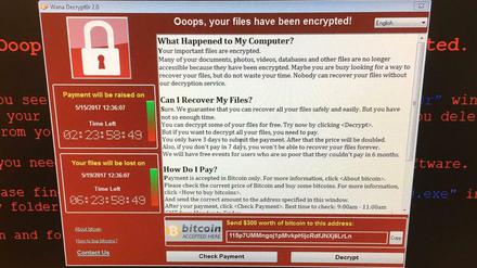 "How Do I Pay?" Ein von "Wanna Cry" betroffener Computer eines britischen Krankenhauses.