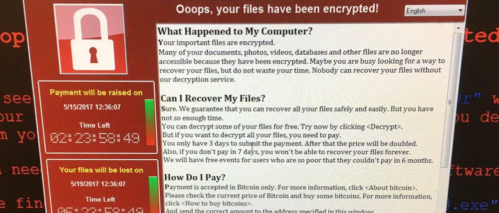 "How Do I Pay?" Ein von "Wanna Cry" betroffener Computer eines britischen Krankenhauses.