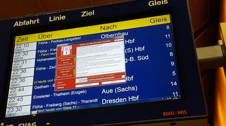 Auch das Informationssystem der Deutschen Bahn war von der weltweiten Cyber-Attacke betroffen. 