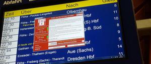 Auch das Informationssystem der Deutschen Bahn war von der weltweiten Cyber-Attacke betroffen.