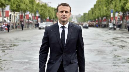 Bloß nicht hetzen lassen! Der neue französische Präsident Macron, hier am Sonntag bei der Amtseinführung.