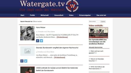 Auf der verschwörungstheoretischen Website watergate.tv beteiligt Hans Meiser an der Jagd nach der Wahrheit