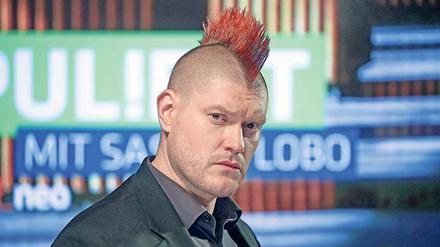 Unverwechselbare Frisur: Der Blogger Sascha Lobo im TV-Einsatz.