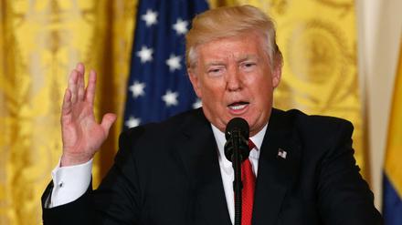 Präsident Donald Trump auf einer Pressekonferenz im Weißen Haus.