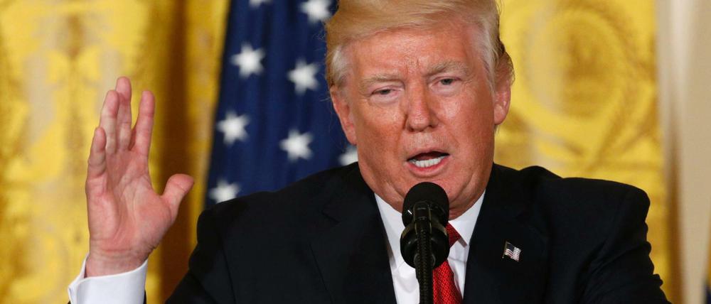 Präsident Donald Trump auf einer Pressekonferenz im Weißen Haus.