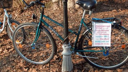 Ziemlich neu – und sehr billig. Auch dieses Rad steht am Lietzensee. Es sind auffällig viele. 