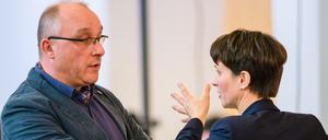 Kontrahenten. Die AfD-Politiker Jens Maier und Frauke Petry Ende März beim sächsischen Landesparteitag in Weinböhla.