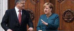 Bundeskanzlerin Angela Merkel empfing den ukrainischen Präsidenten Petro Poroschenko im Gästehaus der Bundesregierung in Meseberg.