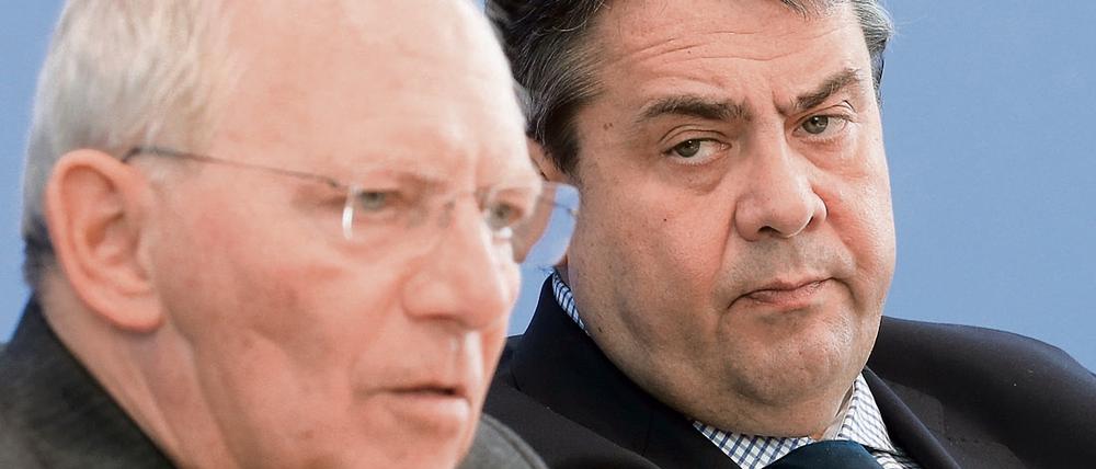 Immer häufiger uneins, je näher die Wahl rückt: Wolfgang Schäuble und Sigmar Gabriel.