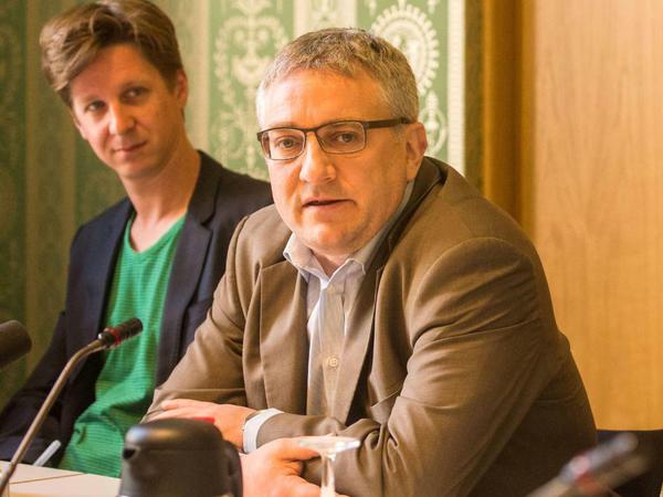 Daniel Wesener (Grüne) , Torsten Schneider (SPD) und Stefan Zillich (Linke) (v.l.).