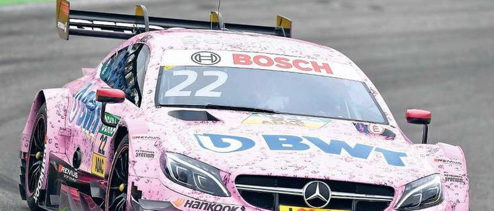 Knallig. Die Farbe des Autos von Lausitzring-Sieger Auer.