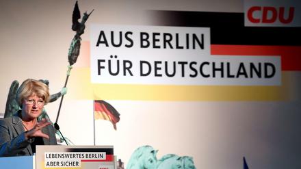 Die Landesvorsitzende der CDU Berlin, Monika Grütters beim Bürgerkonvent der CDU Berlin.
