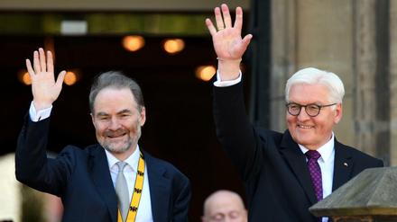 Timothy Garton Ash (l.) und Bundespräsident Frank-Walter Steinmeier.