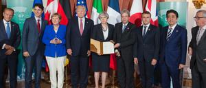 Die Staats- und Regierungschefs der G7 im italienischen Taormina.