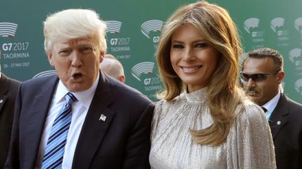 US-Präsident Donald Trump mit First Lady Melania beim G7-Gipfel in Italien.