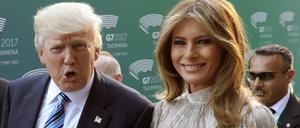 US-Präsident Donald Trump mit First Lady Melania beim G7-Gipfel in Italien.