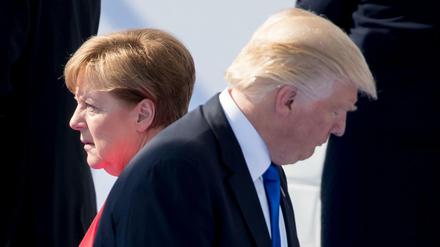 Unein über die Nato: US-Präsident Donald Trump und Bundeskanzlerin Angela Merkel.