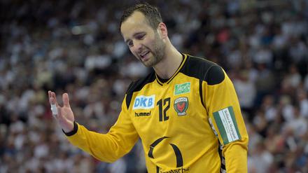 Silvio Heinevetter zeigte gegen Magdeburg ein gutes Spiel, wusste hinterher aber auch nicht so recht, ob er sich nun freuen oder ärgern sollte.