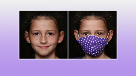 Kind mit und ohne Maske