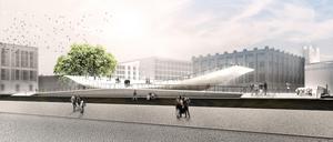 Die Computergrafik zeigt den Entwurf der Gestalter Milla &amp; Partner für das in Berlin geplante Freiheits- und Einheitsdenkmal. 