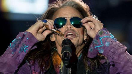 Divenhaft. Sänger Steve Tyler bei einem Konzert in München.