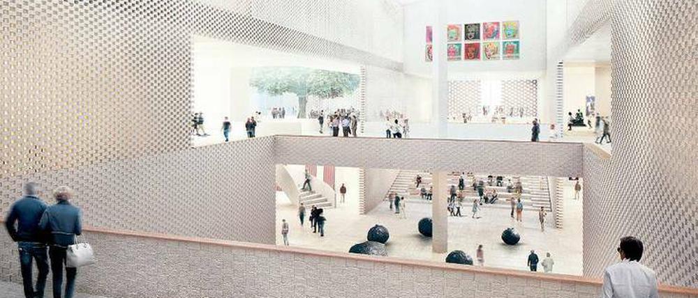 Helle Halle. So könnte es im Inneren des Museums des 20. Jahrhunderts aussehen. Oder auch anders.