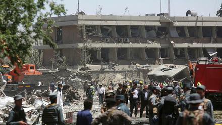 Stark in Mitleidenschaft gezogen: die deutsche Botschaft in Kabul.