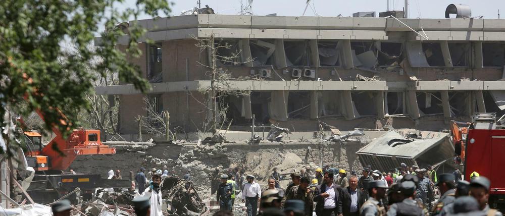 Stark in Mitleidenschaft gezogen: die deutsche Botschaft in Kabul.