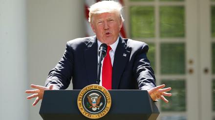 US-Präsident Donald Trump am Donnerstag bei seiner Ankündigung aus dem Pariser Klimavertrag auszusteigen.