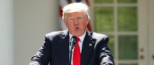 US-Präsident Donald Trump am Donnerstag bei seiner Ankündigung aus dem Pariser Klimavertrag auszusteigen.