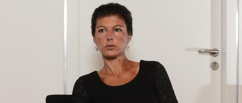 Sahra Wagenknecht, Linken-Spitzenkandidatin für die Bundestagswahl, wirft der SPD vor, von sozialer Gerechtigkeit nur zu reden.