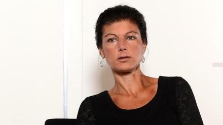 Sahra Wagenknecht, Spitzenkandidatin der Linken für die Bundestagswahl, in ihrem Bundestagsbüro.