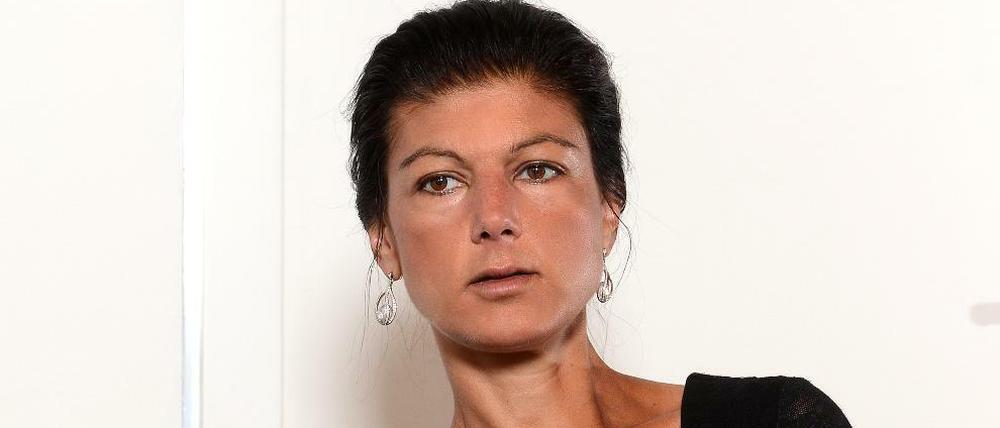 Sahra Wagenknecht, Spitzenkandidatin der Linken für die Bundestagswahl, in ihrem Bundestagsbüro.
