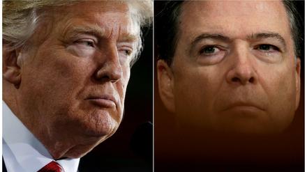 Duell zwischen Alpha-Tieren: US-Präsident Donald Trump und der gefeuerte FBI-Chef James Comey.