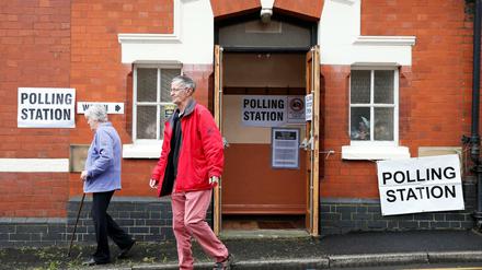 Ein Wahllokal in Congleton.