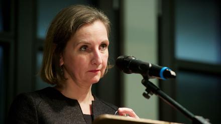 Katharina Narbutovic, hier am Welttag der Poesie im März in Berlin.