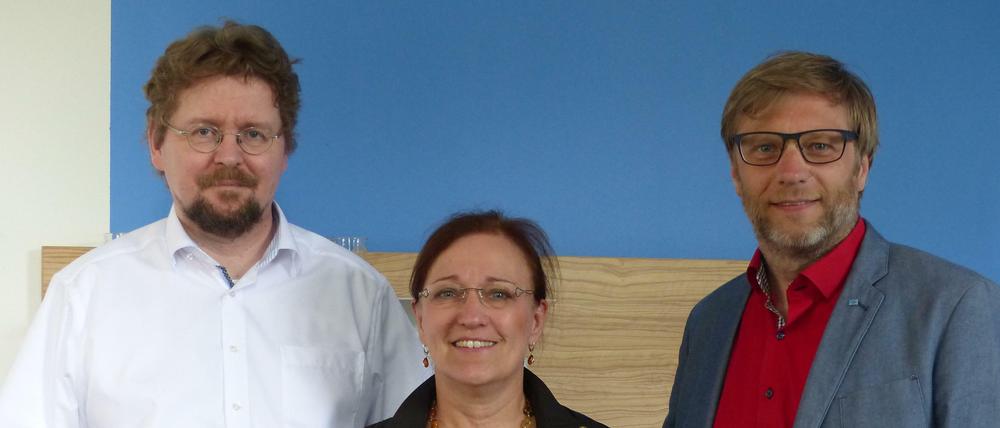 Neu in der BVV Steglitz-Zehlendorf: Volker Graffstädt, Sabine Gollombeck und Peer Döhnert (v. li.) aus der AfD-Fraktion