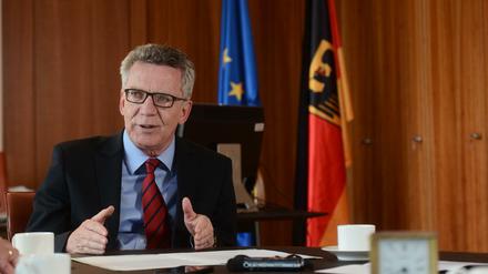 Thomas de Maizière, Bundesminister des Innern, beim Tagesspiegel-Interview. 